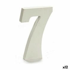 slomart števila 7 les bela (1,8 x 21 x 17 cm) (12 kosov)