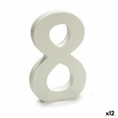 slomart števila 8 les bela (1,8 x 21 x 17 cm) (12 kosov)