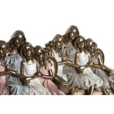 DKD Home Decor Dekorativna figura DKD Home Decor 17 x 10,5 x 15,5 cm roza zlata bela (2 enoti)