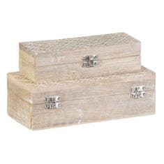 BigBuy Okrasna škatla 26,6 x 11 x 8,5 cm Mango les (2 enoti)