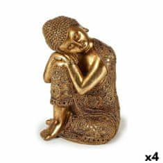 slomart okrasna figura buda sede zlat 20 x 30 x 20 cm (4 kosov)