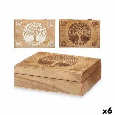 slomart ozdobná krabica mangov les 25,5 x 8 x 17,4 cm (6 kosov) drevo življenja