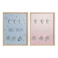 DKD Home Decor Fotografski okvir s sponkami DKD Home Decor Sweet Dreams Wood MDF Wood 40 x 40 x 3 cm (2 enoti)
