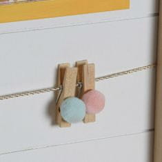 DKD Home Decor Fotografski okvir s sponkami DKD Home Decor MDF Wood Children's Rainbow 42 x 2 x 32 cm (2 enoti)