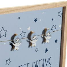 NEW Okvir za Fotografije s Ščipalkami DKD Home Decor Sweet Dreams Les Les MDF 40 x 40 x 3 cm (2 kosov)