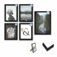 DKD Home Decor Foto okvir DKD Home Decor Več 23 x 2 x 28 cm Črna Moderni MDF les