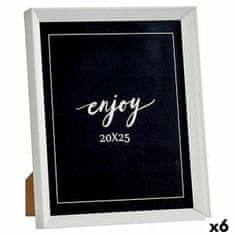 Gift Decor Fotografski okvir Bela plastika Steklo (22,2 x 3,5 x 27,3 cm) (6 enot)