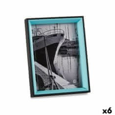 NEW Okvir za fotografije Kristal Črna Modra Les MDF (3 x 22 x 17 cm) (6 kosov)