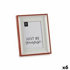 Gift Decor Okvir za fotografijo Kristalno rdeča bela plastika (2,5 x 24 x 19 cm) (6 enot)
