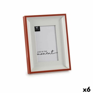 Gift Decor Okvir za fotografijo Kristalno rdeča bela plastika (2,5 x 21 x 16 cm) (6 enot)