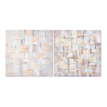 DKD Home Decor Slikarstvo DKD Home Decor Kvadrati Abstract 100 x 3 x 100 cm Modern (2 enoti)