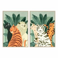 DKD Home Decor Slika DKD Home Decor 83 x 4,5 x 123 cm Tropske živali (2 enoti)