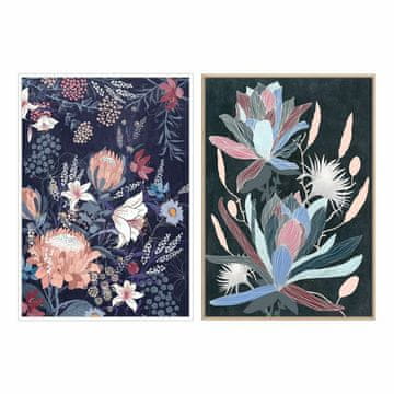 DKD Home Decor Slika DKD Home Decor 53 x 4,3 x 73 cm Rože Moderno (2 enoti)