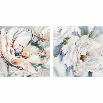 DKD Home Decor Slika DKD Home Decor 90 x 2,5 x 90 cm Flower Shabby Chic (2 enoti)