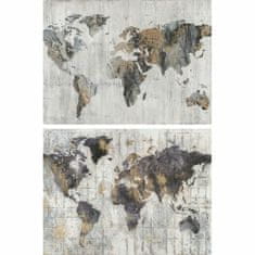 DKD Home Decor Slika DKD Home Decor 120 x 4 x 90 cm Loft World Map (2 enoti)