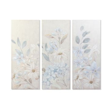 DKD Home Decor Slikarstvo DKD Home Decor Flowers 55 x 3 x 135 cm Shabby Chic (3 kosi)