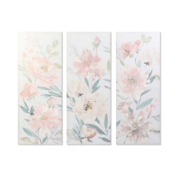 DKD Home Decor Slikarstvo DKD Home Decor Flowers 55 x 3 x 135 cm Shabby Chic (3 kosi)
