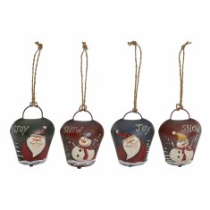 DKD Home Decor Viseča dekoracija DKD Home Decor Christmas Red Green Metal (4 kosi) (5 x 2,5 x 7 cm)