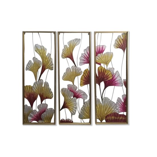 DKD Home Decor Platno DKD Home Decor 3 kosi Tropski list rastline (122 x 3 x 122 cm)