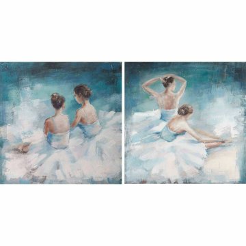 DKD Home Decor Slika DKD Home Decor 100 x 3,5 x 100 cm Baletna plesalka Romantična (2 enoti)