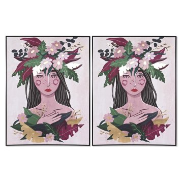 DKD Home Decor Slika DKD Home Decor 103 x 4,5 x 143 cm Rože Skandinavski (2 enoti)