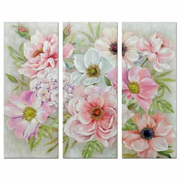 DKD Home Decor Slikarstvo DKD Home Decor Flowers 60 x 3 x 150 cm Shabby Chic (3 kosi)