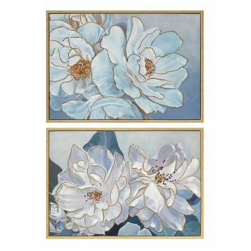 DKD Home Decor Slika DKD Home Decor 100 x 4 x 70 cm Cvetje Romantično (2 enoti)