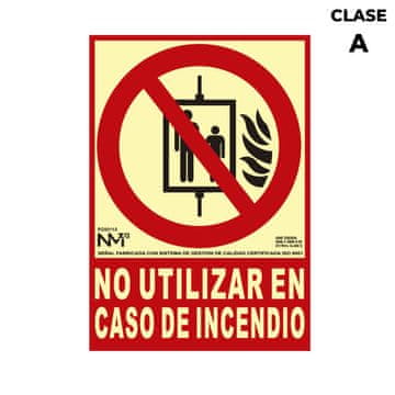 BigBuy Znak Normaluz No utilizar en caso de incendio PVC (21 x 30 cm)
