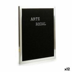 Gift Decor Slikarstvo Silver Black Panel 144 črk (2,5 x 50,5 x 40,5 cm) (12 enot)