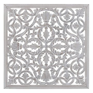 BigBuy Stenska dekoracija Bela 60 x 1 x 60 cm DMF