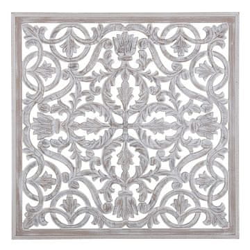 BigBuy Stenska dekoracija Bela 90 x 1 x 90 cm DMF