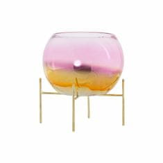 DKD Home Decor Svečnik DKD Home Decor 8424001830619 Pink Golden Metal Crystal 19 x 19 x 20,5 cm