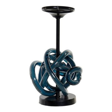 DKD Home Decor Svečnik DKD Home Decor 8424001723041 Crystal Blue Metal 13 x 13 x 25 cm