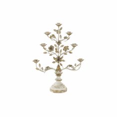 DKD Home Decor Krožni svečnik s stojalom DKD Home Decor 61 x 21 x 83,5 cm bež kovinski cvetovi