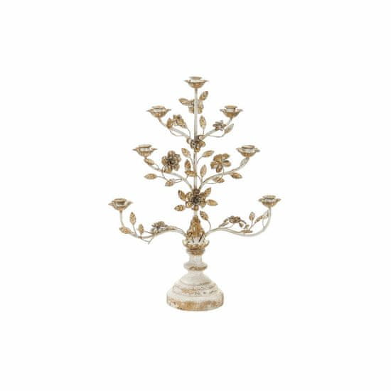 DKD Home Decor Krožni svečnik s stojalom DKD Home Decor 61 x 21 x 83,5 cm bež kovinski cvetovi