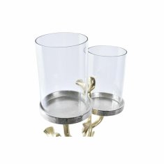 DKD Home Decor Svečnik DKD Home Decor Crystal Golden Aluminium Birds (29 x 15 x 48 cm)