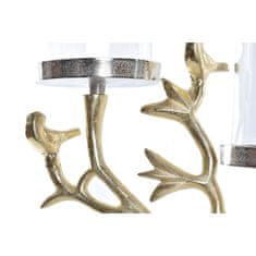 DKD Home Decor Svečnik DKD Home Decor Crystal Golden Aluminium Birds (29 x 15 x 48 cm)