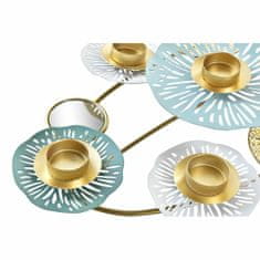 DKD Home Decor Svečnik DKD Home Decor Mirror Golden Metal Mint Waterlily (54 x 33 x 8 cm)