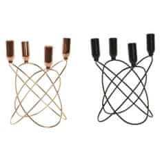 DKD Home Decor Svečnik DKD Home Decor Black Golden Metal Modern 20 x 20 x 23 cm (2 enoti)