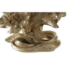 DKD Home Decor Svečnik DKD Home Decor 26 x 12 x 23 cm Cvetlična zlata smola