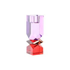 DKD Home Decor Svečnik DKD Home Decor Rdeča dvobarvna lila kristal 4 x 4 x 12 cm
