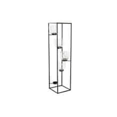 DKD Home Decor Svečnik DKD Home Decor Crystal Black Transparent 18 x 18 x 76 cm Železo