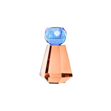DKD Home Decor Svečnik DKD Home Decor Blue Amber Bicoloured Crystal 7 x 7 x 12 cm