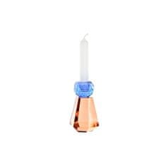 DKD Home Decor Svečnik DKD Home Decor Blue Amber Bicoloured Crystal 7 x 7 x 12 cm