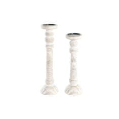 DKD Home Decor Svečnik DKD Home Decor Iron Mango wood Stripped (2 kosa) (15 x 15 x 53 cm)