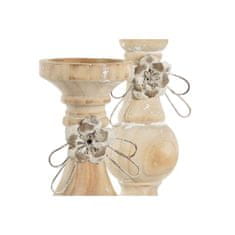 DKD Home Decor Svečnik DKD Home Decor Wood (9,5 x 9,5 x 28 cm) (2 kosa)