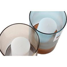 DKD Home Decor Svečnik DKD Home Decor Crystal Bicoloured Wax 13 x 13 x 21 cm (2 enoti)