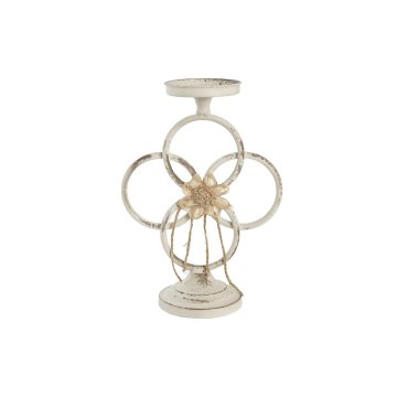 DKD Home Decor Svečnik DKD Home Decor 24 x 13 x 34 cm Kovina Bela