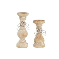 DKD Home Decor Svečnik DKD Home Decor Wood (9,5 x 9,5 x 28 cm) (2 kosa)