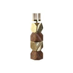 DKD Home Decor Svečnik DKD Home Decor Brown Golden Aluminium Crystal Mango wood 10 x 10 x 51,5 cm
